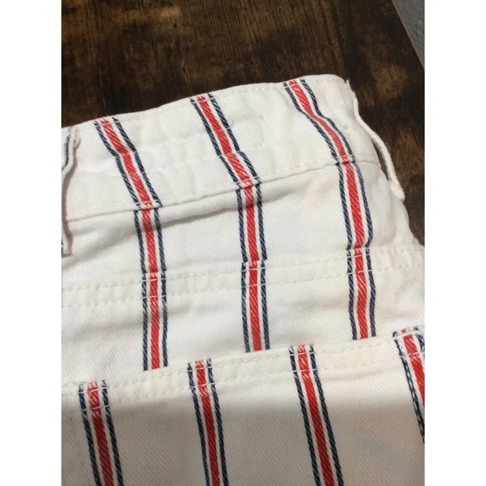 PacSun Los Angeles Mom short striped red white blue Size 23 cotton  2